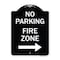 Signmission No Parking Fire Zone W/ Right Arrow Heavy-Gauge Aluminum Sign, 24" x 18", BW-1824-23672 A-DES-BW-1824-23672 - alternate 1